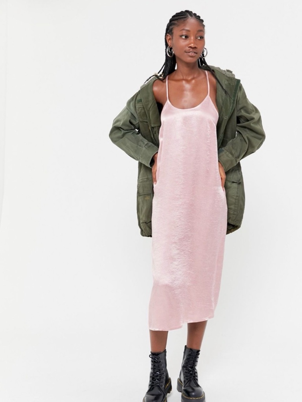 Urban Renewal Remnants Y Back Satin Slip Dress